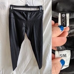 Metallic black leggings